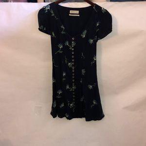 V’d Neckline Button up Tea Dress with lace up back